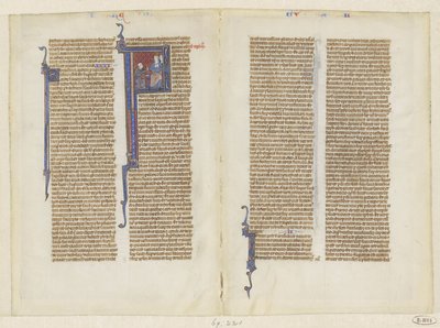 Fragment from a Bible, the Book of Kings, Chapter 2: David Kneels Before Saul by Anonymous