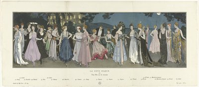 Gazette du Bon Ton, 1915 - No. 8-9: The French Riviera or A Party on the Terrace by Anonymous