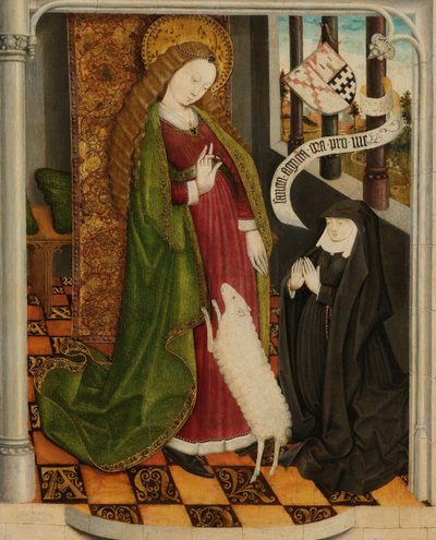 Geertruy Haeck Kneeling in Prayer before Saint Agnes by Anonymous