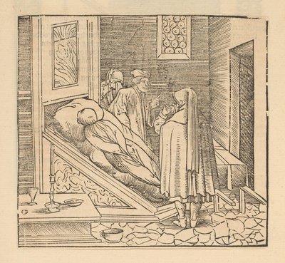 Mummified Body and Three Men by Anonymous