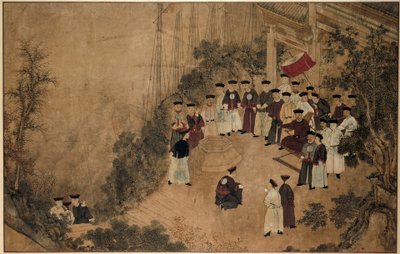 General Shi Lang with a group of dignitaries at a well by the sea by Anonymous