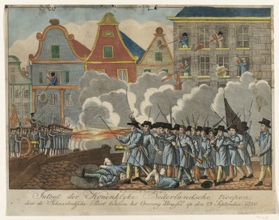 Fights at the Schaerbeek Gate in Brussels, 1830 by Anonymous