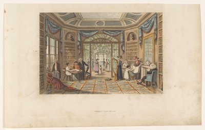 Company in a Library by Anonymous