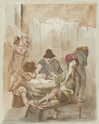 Company in Front of a Wall by Anonymous