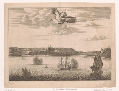 View of Fort Amsterdam in Ghana from the Water (title on object: The Castle Cormantine / Kasteel van Cormantin) by Anonymous