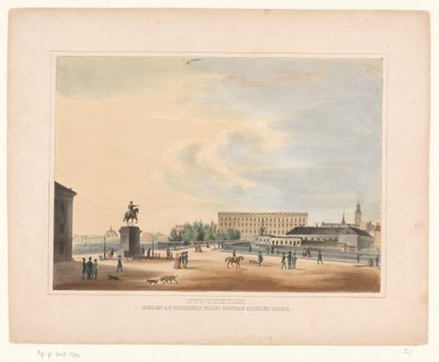 View of Gustav Adolfs Square, Stockholm (Stockholm. View from Norrbro to Gustav Adolfs Square) by Anonymous