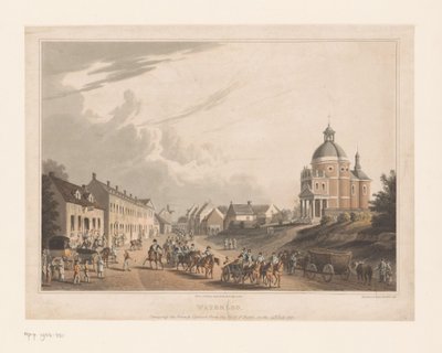 View of Waterloo with French Troops Moving a Cannon by Anonymous