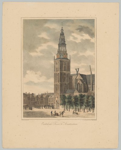 View of the Old Church Tower in Amsterdam (Views of the Six Main Towers of the City of Amsterdam, 2nd Booklet) by Anonymous