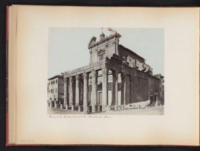 View of the Temple of Antoninus and Faustina on the Roman Forum in Rome, Italy by Anonymous