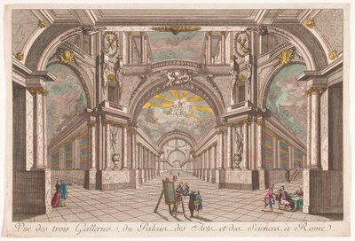 View of the Three Galleries of the Palace of Arts and Sciences in Rome by Anonymous