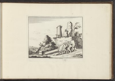 View of the Ruins of the Tomb of the Horatii and the Curatii in Rome by Anonymous