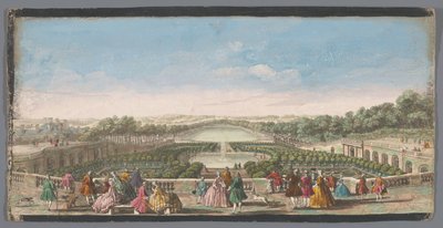 View of the orange trees in front of the Orangerie of the Palace of Versailles by Anonymous