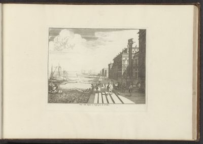 View of a quay in Venice with the lion of San Marco on a column by Anonymous