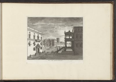View of a Palace in Naples at Sunset by Anonymous