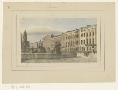 View of a Park and a Row of Houses in London by Anonymous