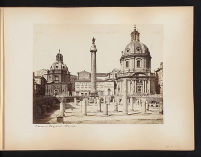 View of the Forum of Trajan in Rome, with the Column of Trajan and the churches of Santissimo Nome di Maria and Santa Maria di Loreto, Italy by Anonymous