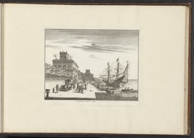 View of the Royal Palace on the Coast in Naples (title on object: View of the Royal Palace &c: in Naples) (series title: Palaces and Monuments in Venice, Livorno, Naples, and Rome) by Anonymous