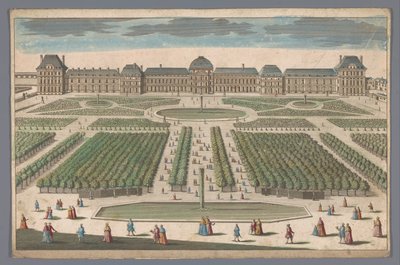 View of the Palais des Tuileries in Paris seen from the Jardin des Tuileries by Anonymous
