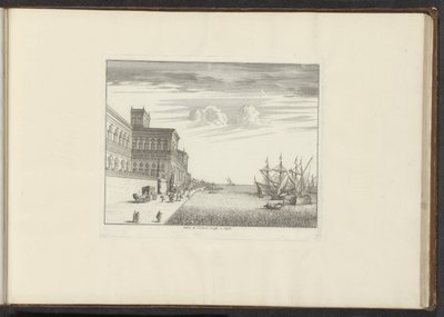 View of the Palace of Cardinal Caraffa on the Coast of Naples (Pallais de Mont Alto à Naples) (Palaces and Monuments in Venice, Livorno, Naples, and Rome) by Anonymous