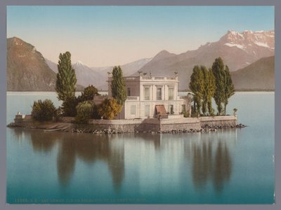 View of Île de Salagnon in Lake Geneva, with the Dents du Midi in the Background by Anonymous