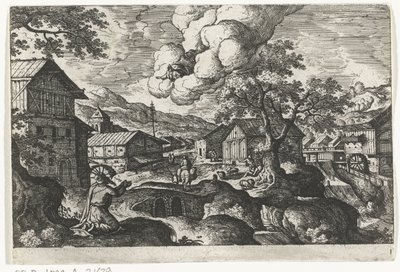 God Appearing to an Old Man (series title: Landscapes with Mythological and Biblical Scenes) by Anonymous