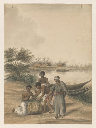 Group of Creoles by a Riverbank with a Load of Fish by Anonymous