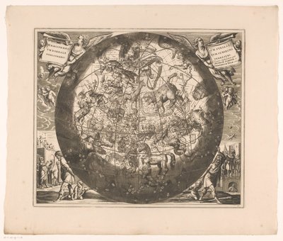 Celestial Map with Northern Constellations Haemisphaerium stellatum boreale cum subiecto haemisphaerio terrestri by Anonymous