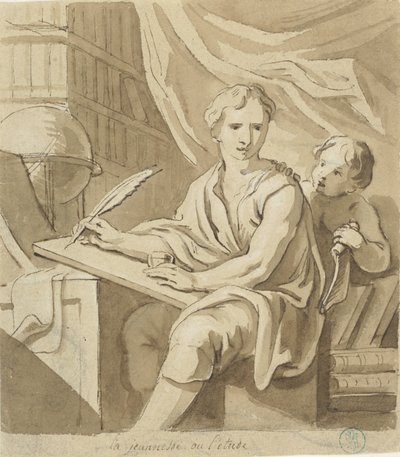 Young Man in Study Room by Anonymous