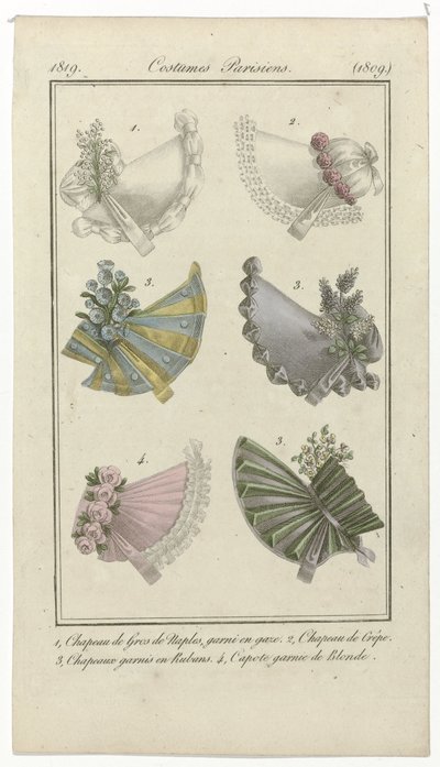 Journal des Dames et des Modes, Costumes Parisiens, 15 April 1819 by Anonymous