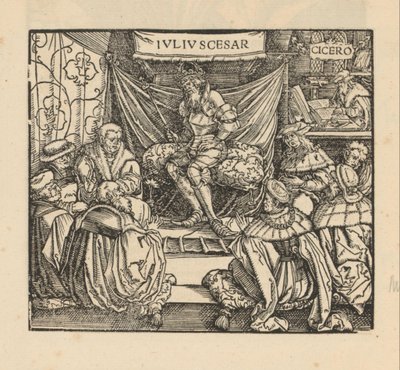 Julius Caesar in a Council Meeting and Cicero Writing in the Background by Anonymous