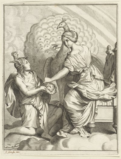 Juno Places the Eyes of Argus in the Tail of Her Peacock by Anonymous
