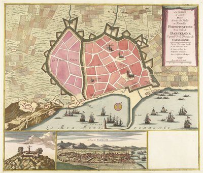 Map of Barcelona, ca. 1706 by Anonymous