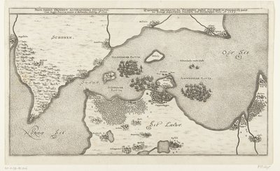 Map of the Naval Battle between the Swedish and Danish Fleets in the Belt, 1644 (Freti Danici Orsundt Accuratissima Delineatio cum Regis Sueciae, Daniae et Hollandia classibg. Ao. 1644) by Anonymous