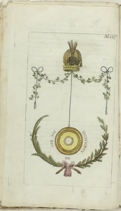 Cabinet of Fashion and Taste 1791, Bl. 227: Jou jou de Normandie by Anonymous