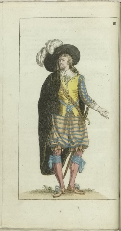 Cabinet of Fashion and Taste 1791, Plate IIII: A Petit Maitre from the Early Half of 1600 by Anonymous