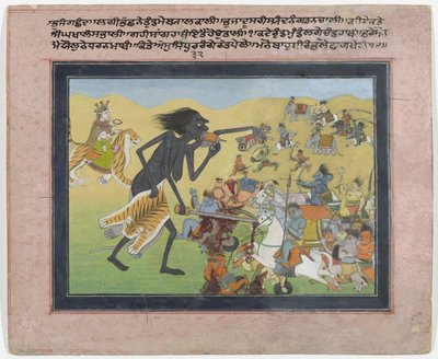 Kali Fighting the Demons Chanda and Munda by Anonymous
