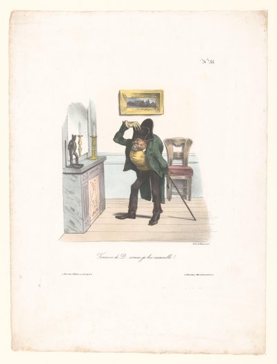 Caricature of a Man Trying to Look Like Napoleon by Anonymous