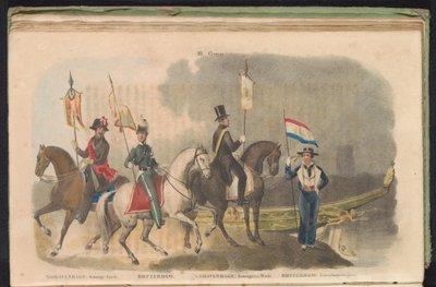 Costumes and Banners of the Honor Guards of The Hague and Rotterdam, 1840-1842 III. Group by Anonymous