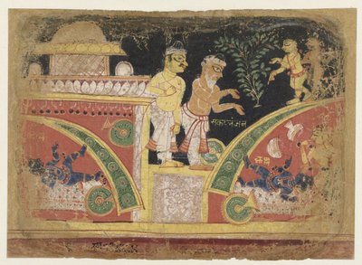 Krishna Overturning the Cart by Anonymous