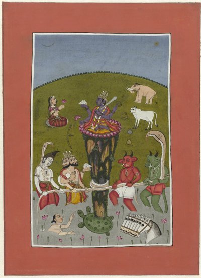 Kurma (incarnation of Vishnu as a turtle) Churning of the Ocean Avatars of Vishnu (series title) by Anonymous