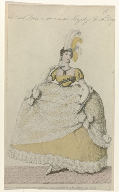 La Belle Assemblee, 1 July 1808, No. 32: The Court Dress by Anonymous
