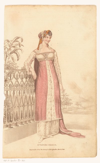 La Belle Assemblee, March 1 1813, No. 42 (New Series): Evening Dress by Anonymous