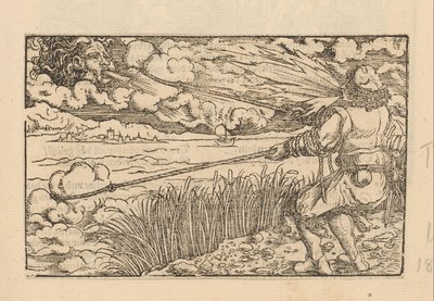Farm Worker Trying to Catch a Cloud While a Cloud Blows Back by Anonymous