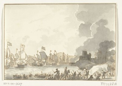 Landing of the English and Dutch Fleet at Cadiz, 1702 by Anonymous