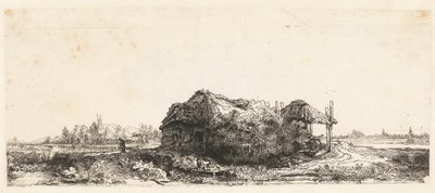 Landscape with Cottages and a Hay Barn: Oblong by Anonymous
