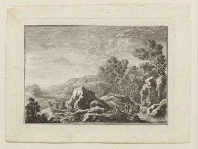 Landscape with Three Men by a Stream by Anonymous