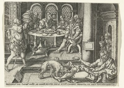 Lazarus Begging at the Door of the Rich Man (series: Parable of Lazarus and the Rich Man) by Anonymous