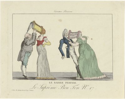 The Supreme Good Taste. Parisian Caricature, 1800-1815, No. 17: The Treacherous Kiss by Anonymous