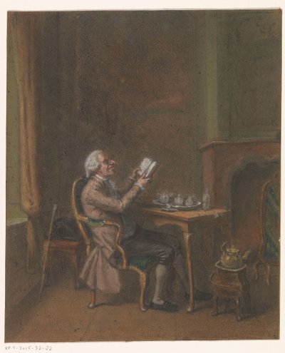 Reading Man in an Interior by Anonymous
