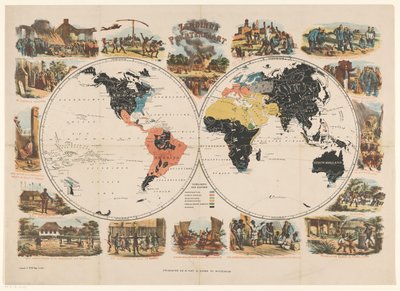 Mission World Map and Religious Scenes by Anonymous